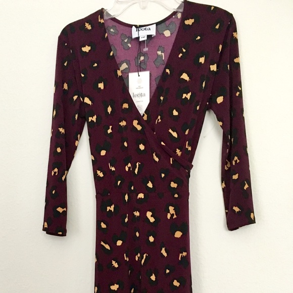 leota reye jersey faux wrap dress